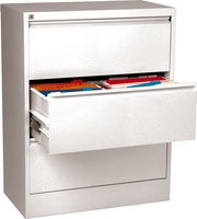 Hängmappsskåp A4 flanköppnad 3 lådor vit