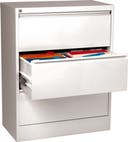 Hängmappsskåp A4 flanköppnad 3 lådor vit