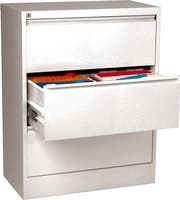 Hängmappsskåp A4 flanköppnad 3 lådor vit