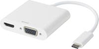 USB-C-HDMI/VGA/Ljud/USB-C 100W Deltaco Vit
