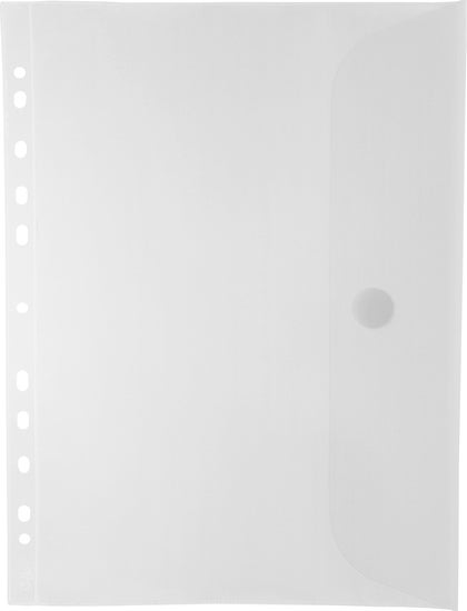 Kuvertficka kardborreknapp transparent