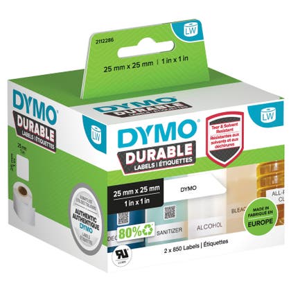 Etikett Dymo Durable 25x25 mm