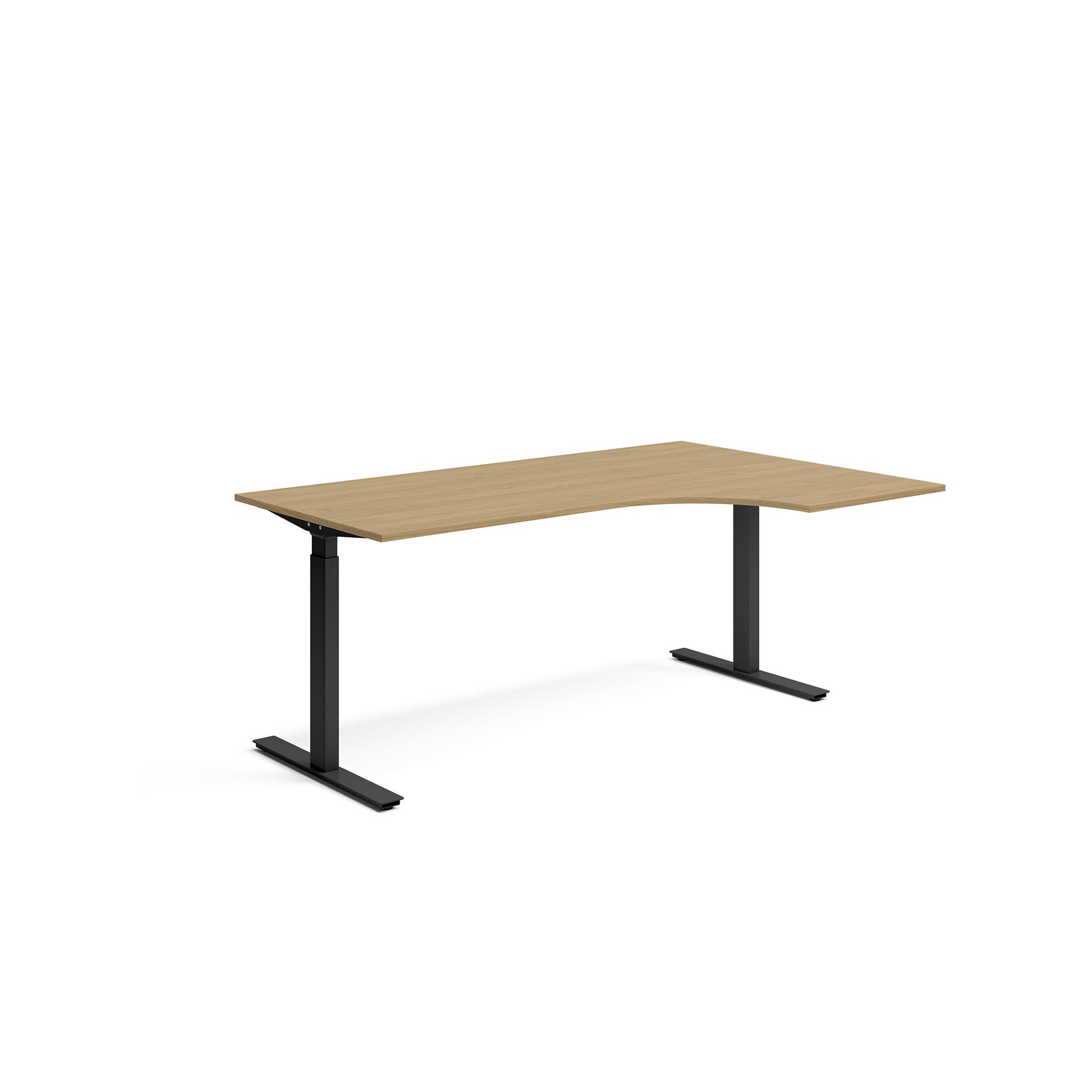 Högersvängt skrivbord Ergofunk Smart 800x1800x1200x600 mm Svart underrede