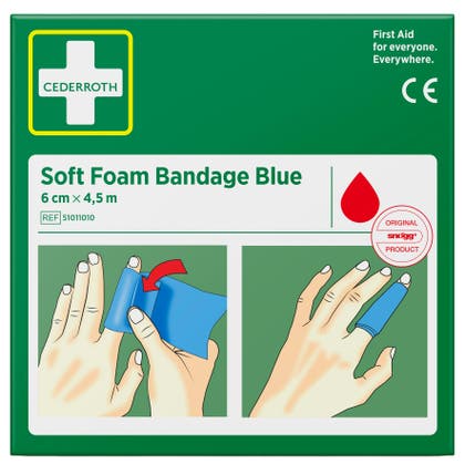 Bandage Soft Foam Bandage Blue 4,5 m x 60 mm