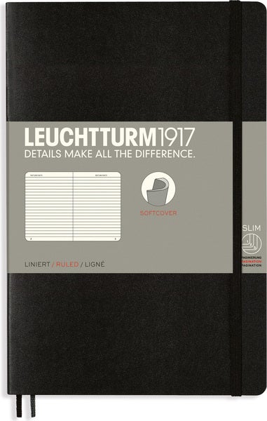 Anteckningsbok B6 soft linjerad svart