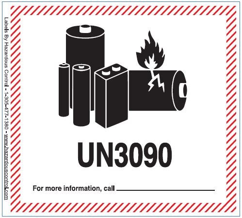 Farligt gods-etiketter UN3090 500 st/rulle