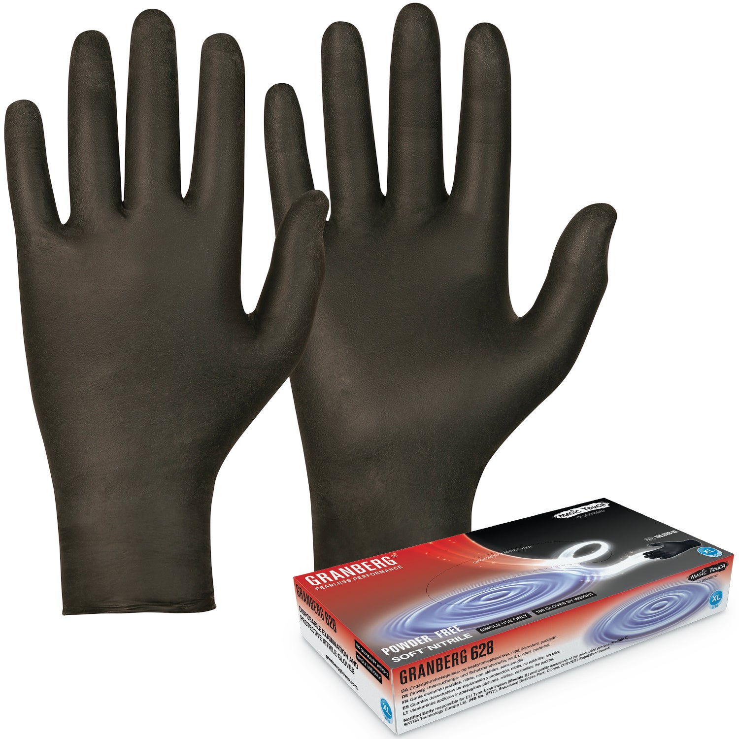 Nitrilhandske extra kraftig svart 628 100-pack stl XL