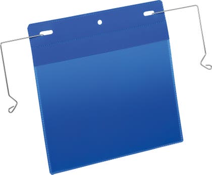 Plastficka A5L trådbygel blå 50 st/fp