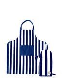 Förkläde & grillhandske Aron Blå/Beige