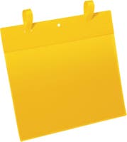 Plastficka A4L med fästband gul 50 st/fp