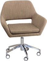 Konferensstol gråbrun/krom hjul