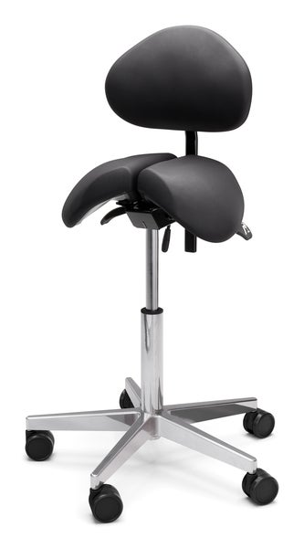 Sadelstol Polo Split ryggstöd svart