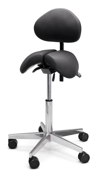 Sadelstol Polo Split ryggstöd svart