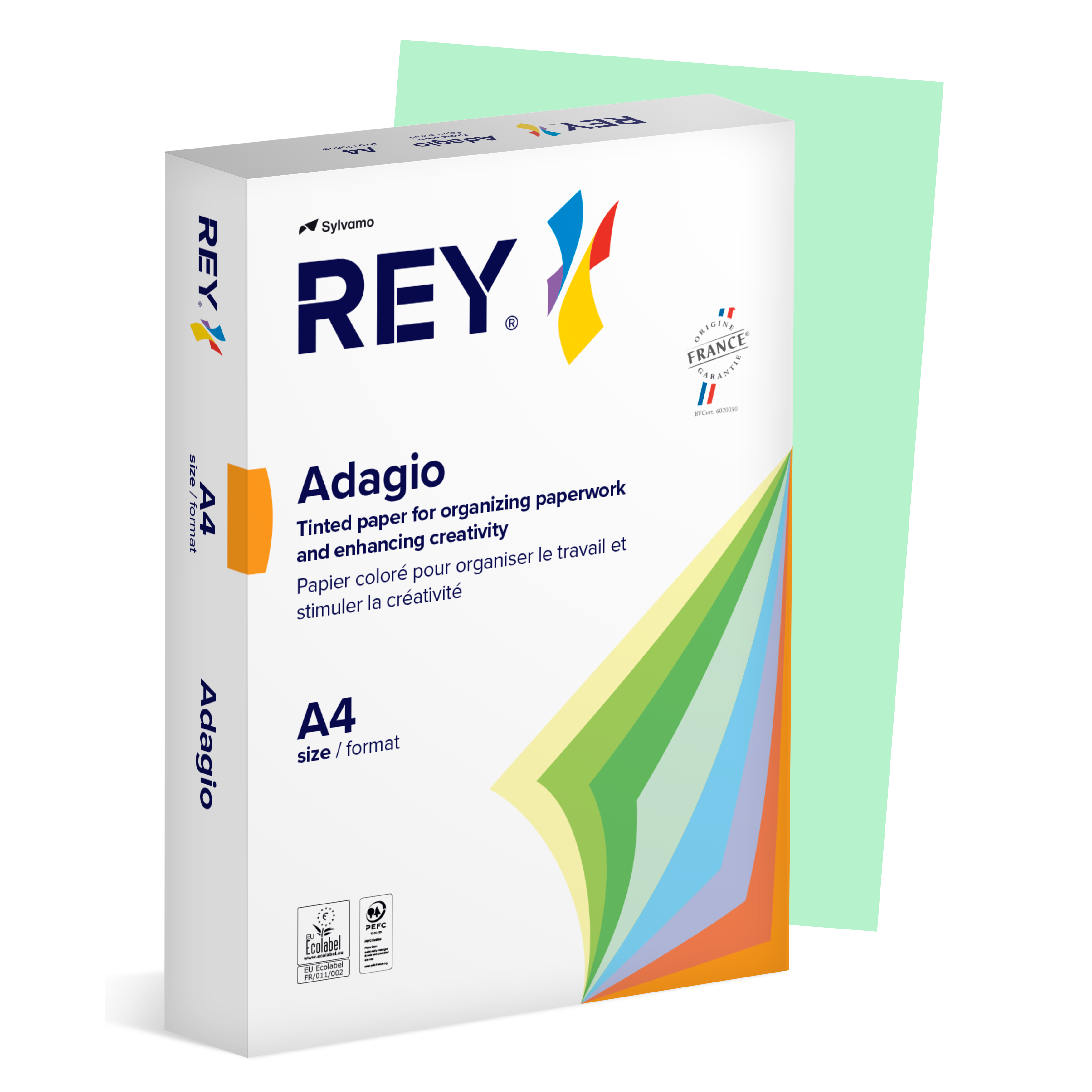 Färgat kopieringspapper Rey Adagio A4 80 g 500/fp Green