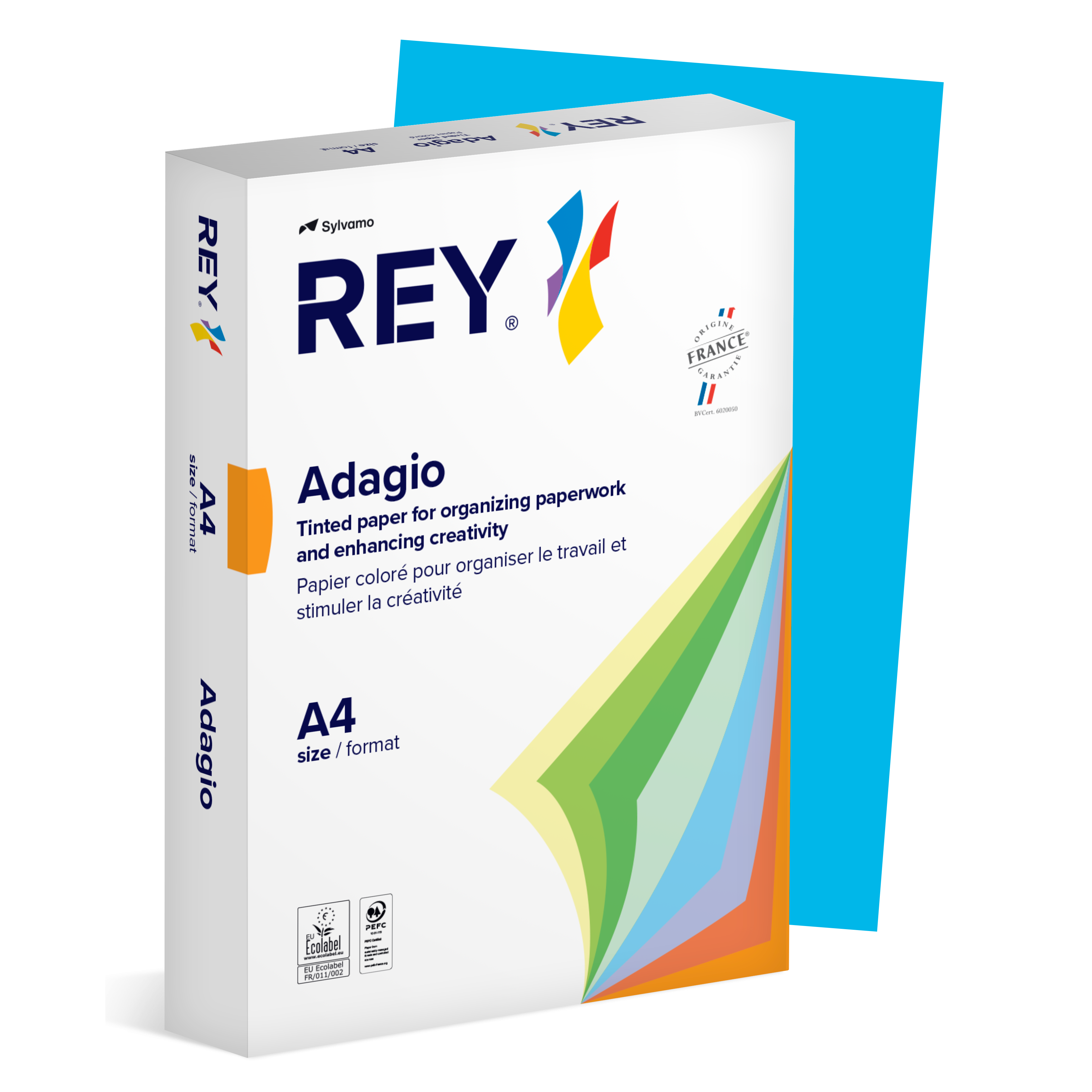 Färgat kopieringspapper Rey Adagio A4 80g 500/fp Deep Blue