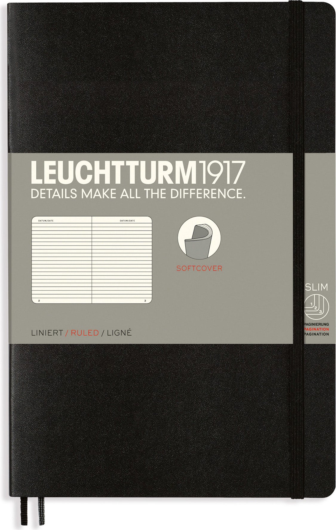 Anteckningsbok B6 soft linjerad svart