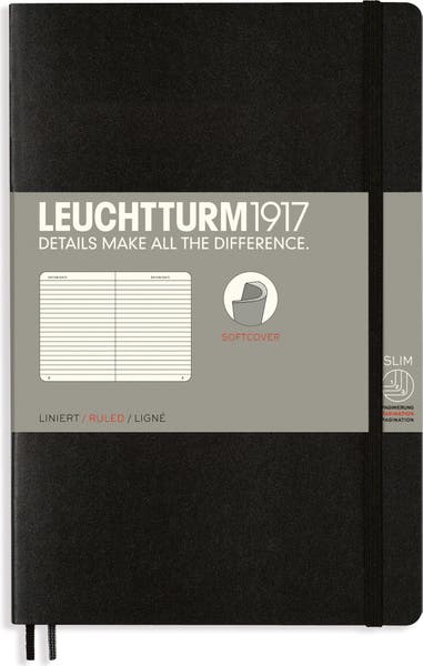 Anteckningsbok B6 soft linjerad svart