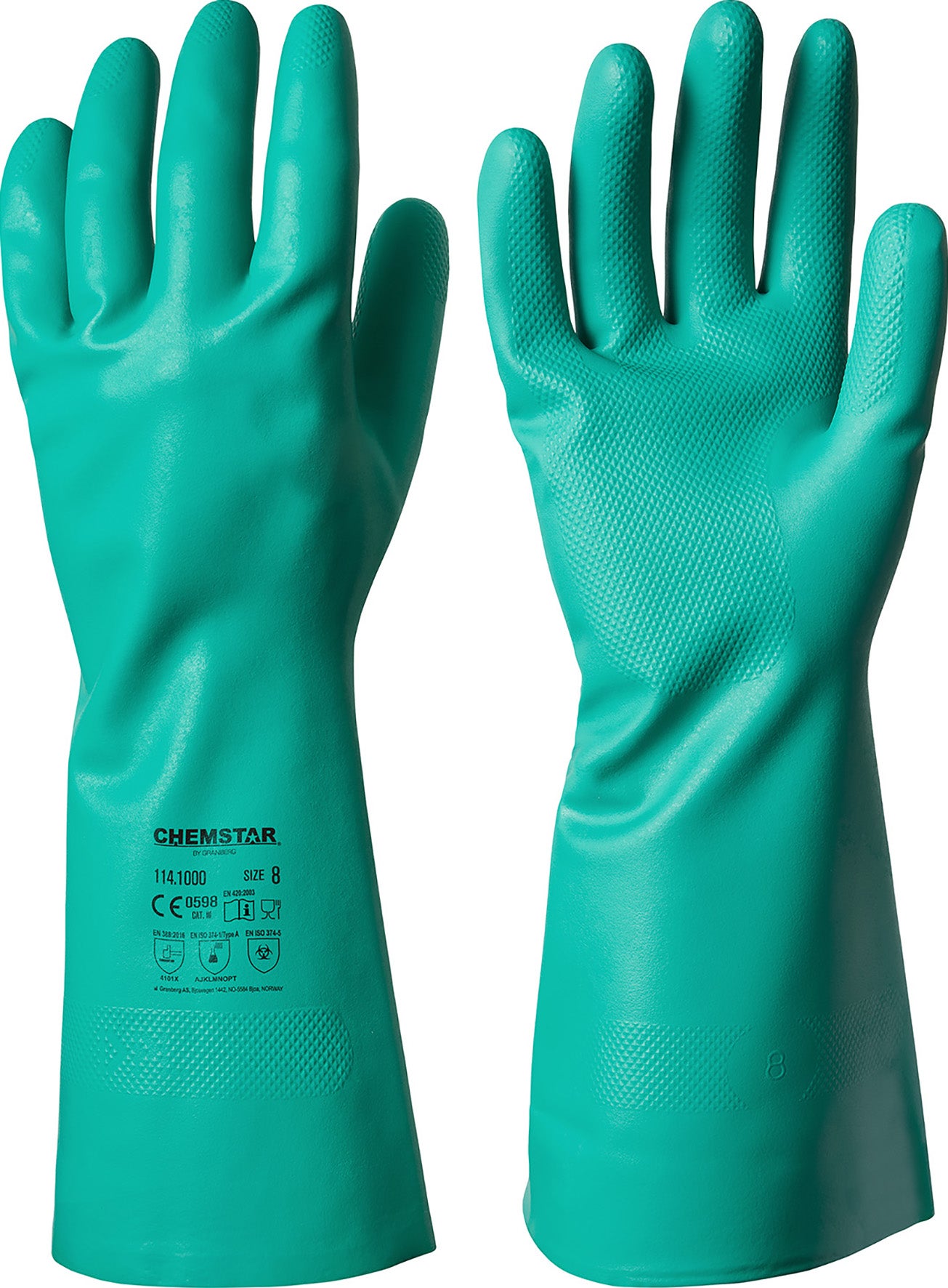 Kemikalieresistenta nitrilhandskar 1000 stl 9 grön
