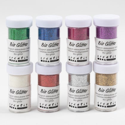 Glitter biologiskt mixade färger 27mlx8/fp