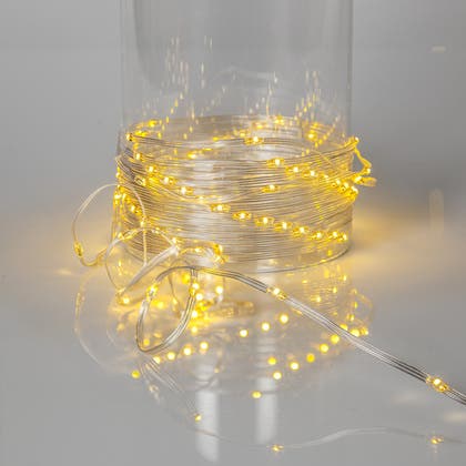 Ljusslinga Dew Drop Micro transparent 36 m varmvit