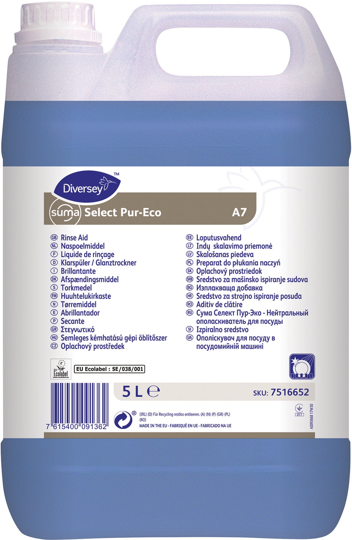 Torkmedel diskmaskiner Suma Select Pur-Eco A7 5 liter