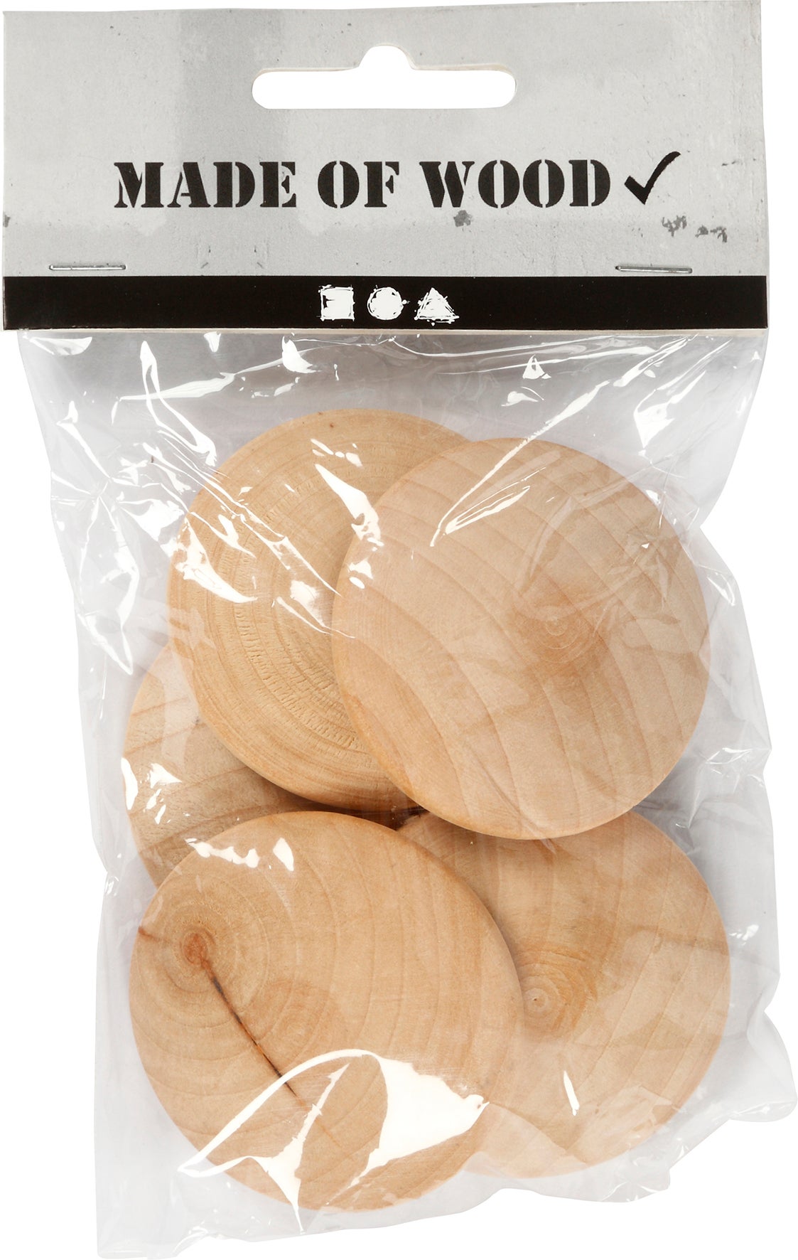 Träknappar 50 mm 5 st/fp