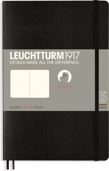 Anteckningsbok B6 soft blank svart