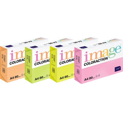 Färgat kopieringspapper Image A4 80 g Neon 500 st/fp