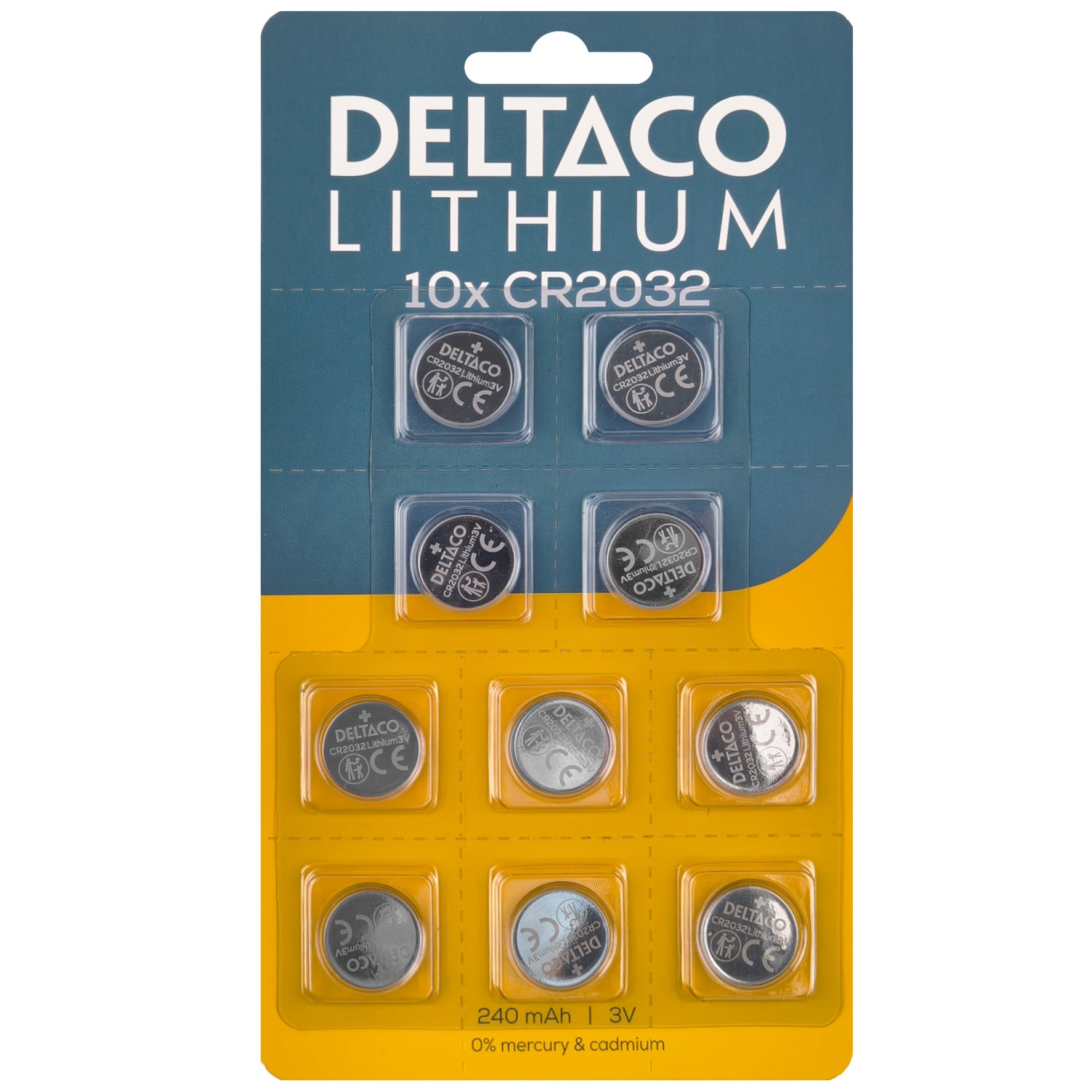Knappcellsbatteri CR2032 Lithium 10-pack