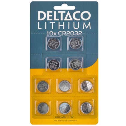 Knappcellsbatteri CR2032 Lithium 10-pack