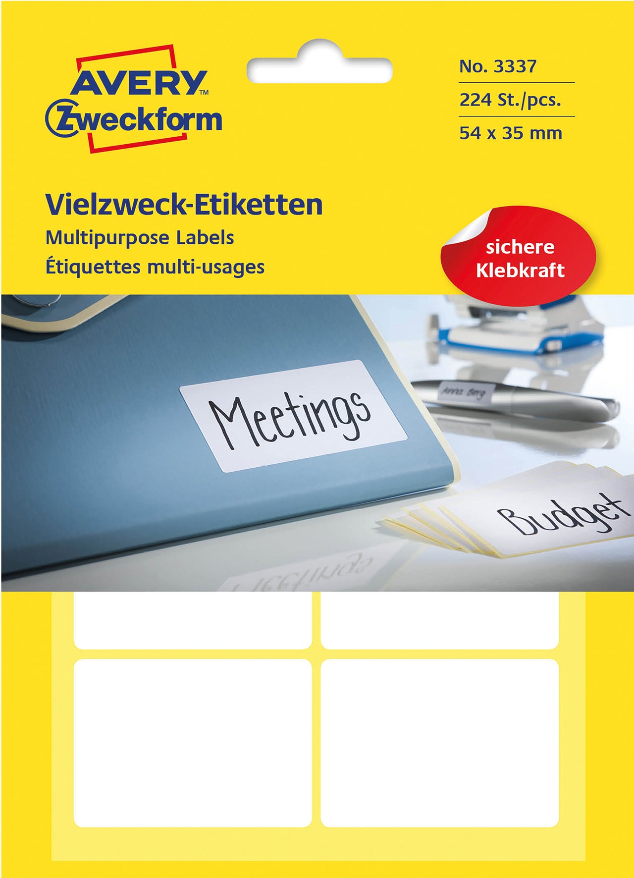 Etikett 54x35mm vit 224/fp