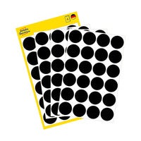 Etikett 18mm rund svart 96/fp