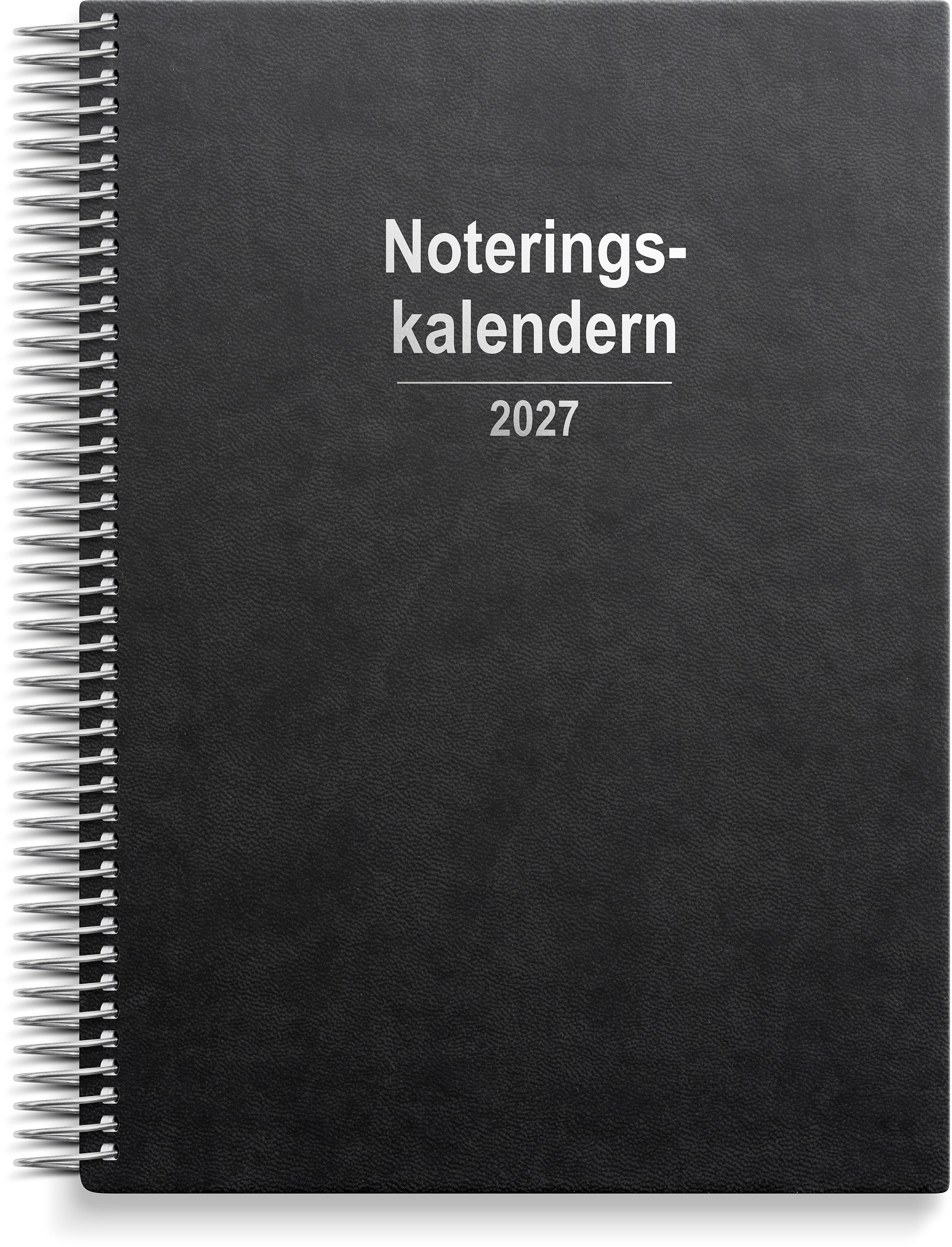 Noteringskalendern 2027 svart konstläder Burde