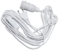 Upphäng 5 meter sladd E14 med brytare vit