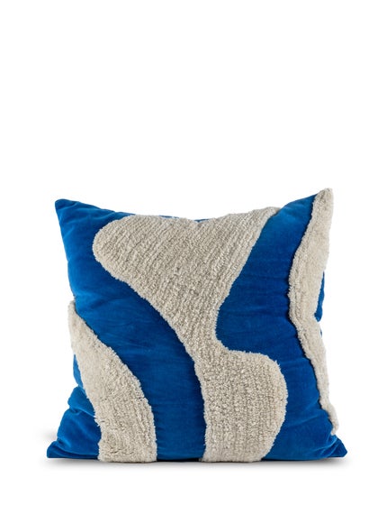 Kudde Fluffy Blå/beige 50x50 cm