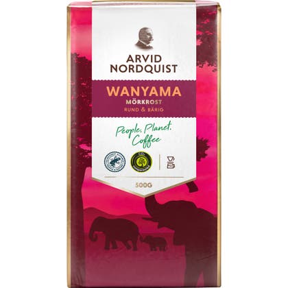Kaffe Wanyama Malet Mörkrost 500 g