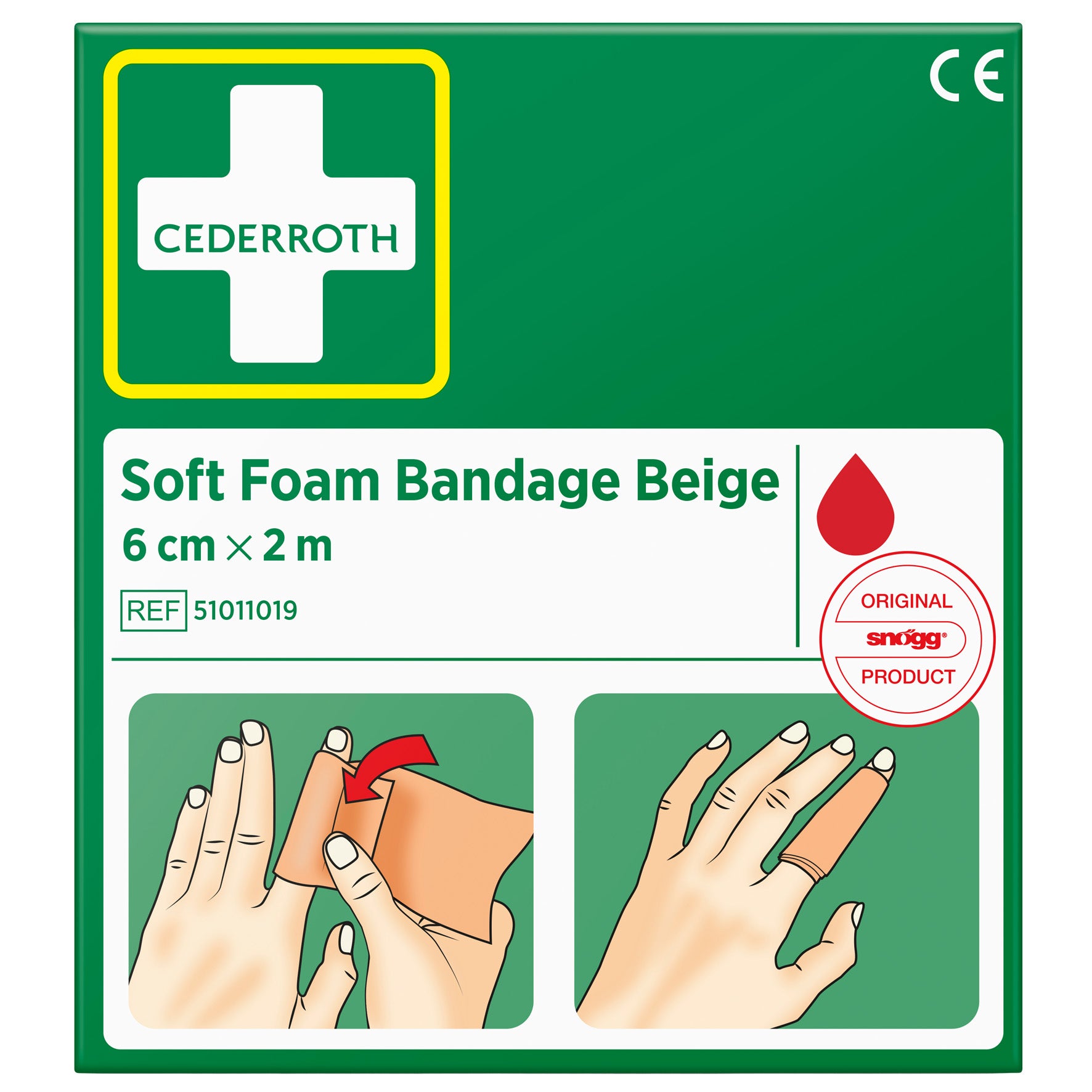 Bandage Soft Foam Cederroth Beige 60 mm x 2 m