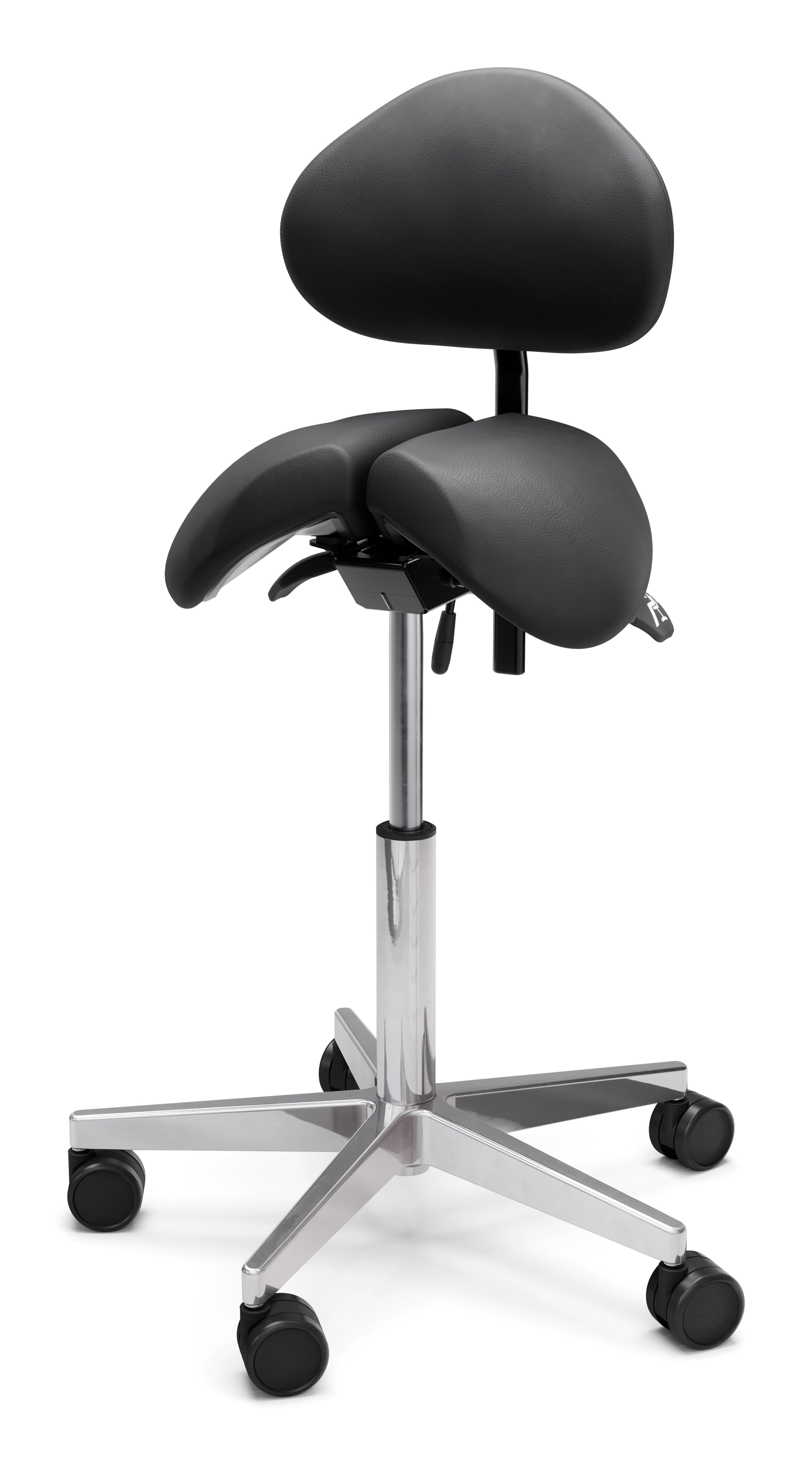 Sadelstol Polo Split ryggstöd svart