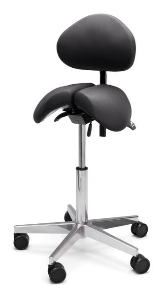 Sadelstol Polo Split ryggstöd svart