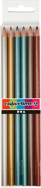 Färgpennor Colortime Metallic 6-pack