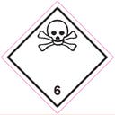 Farligt gods-etiketter 6.1 Toxic 250 st/rulle