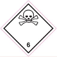 Farligt gods-etiketter 6.1 Toxic 250 st/rulle