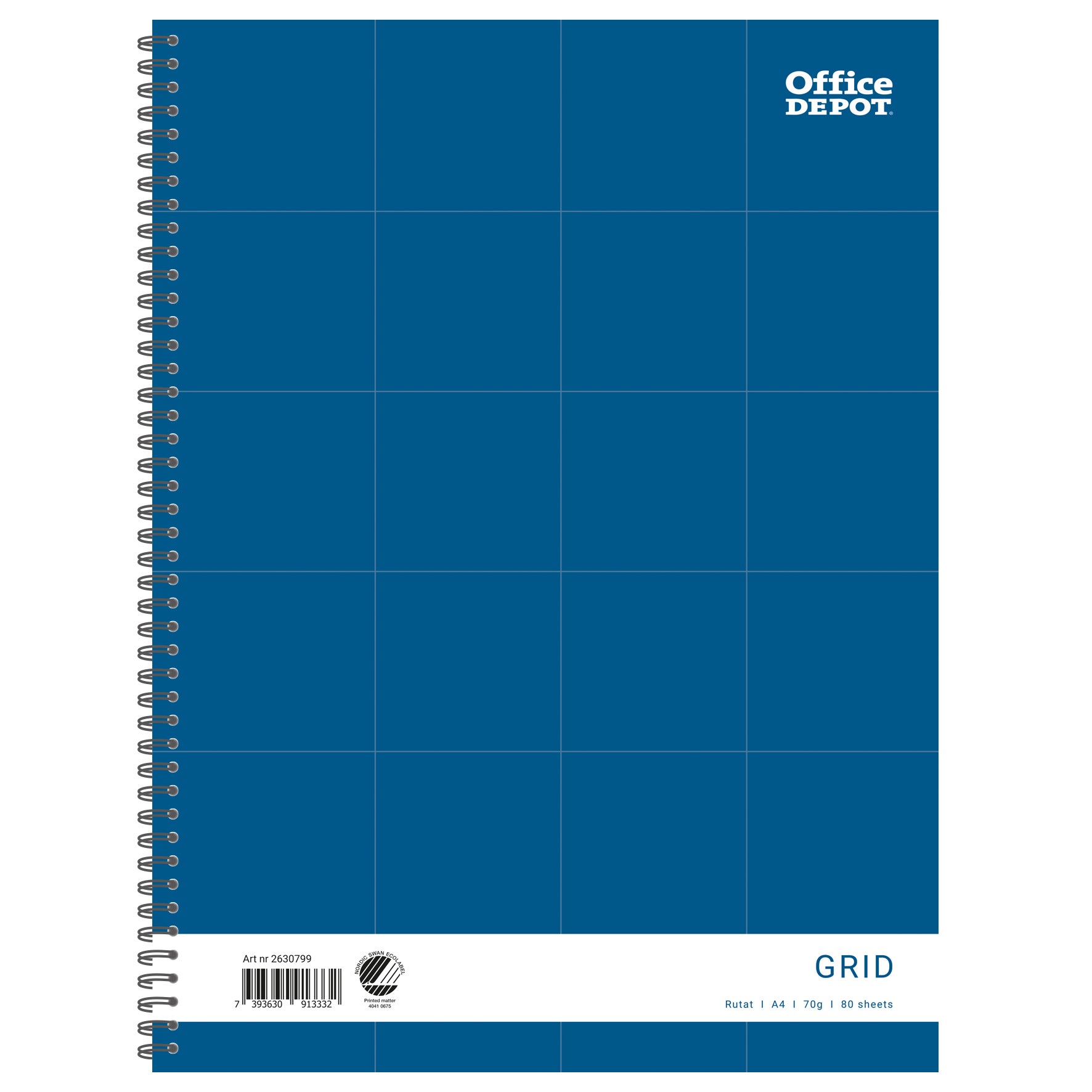 Kollegieblock A4 80blad 70g Rutat