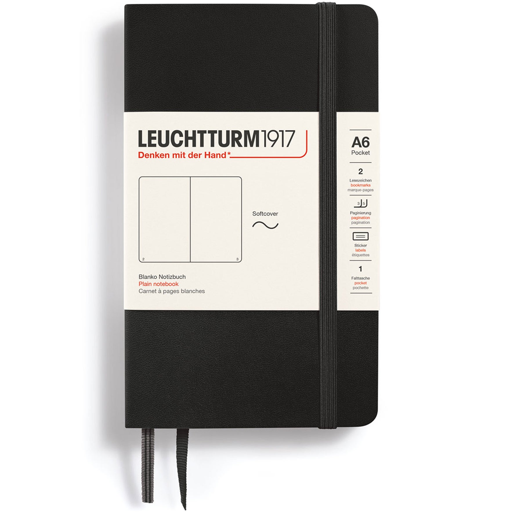 Anteckningsbok A6 soft blank black