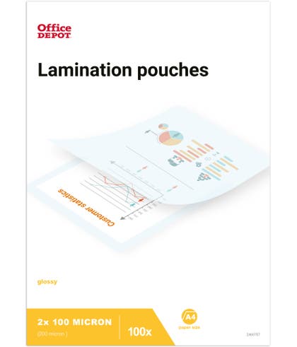 Lamineringsfickor Office Depot A4 100 mikron 100 st/fp