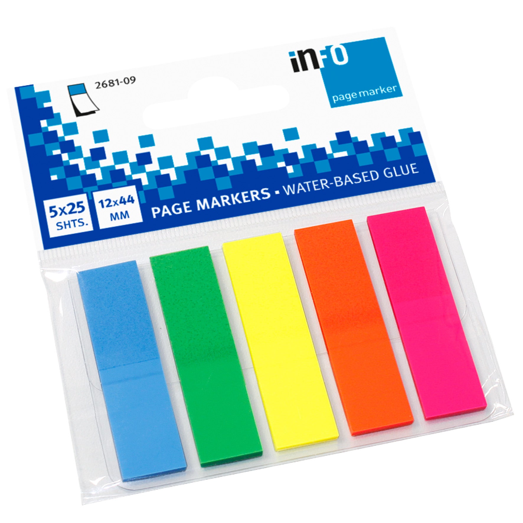 Märkflikar sorterade neonfärger 5x25 ark