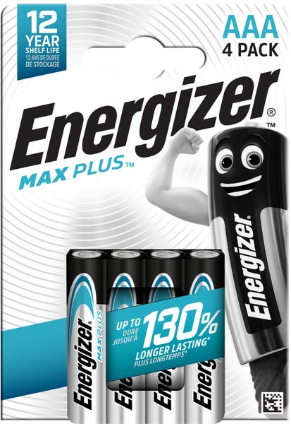 Energizer Batteri Max Plus Alkaliskt AAA LR03 4-pack