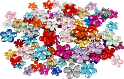 Rhinestones blommor mix 252/fp