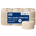 Toalettpapper Mini Jumbo T2 Natur Advanced 12 rullar/trp