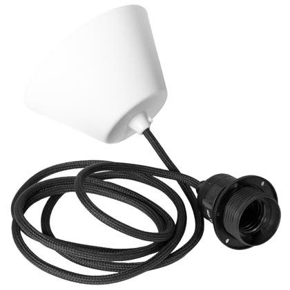 Takupphäng 2 m asfalt/svart E27